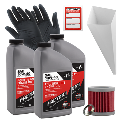 Factory Racing Parts 10W40 3Qt Oil Change Kit Fits Kawasaki KFX400 KSF400 Factory Racing Parts 10W40 3Qt Oil Change Kit Fits Kawasaki KFX400 KSF400
