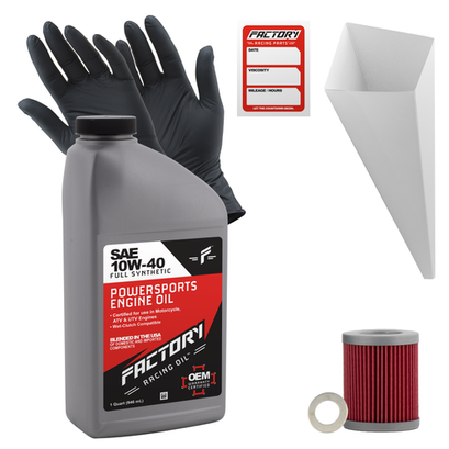Factory Racing Parts 10W40 1Qt Oil Change Kit Fits Suzuki DR125SE, DR200S, RV200 Factory Racing Parts 10W40 1Qt Oil Change Kit Fits Suzuki DR125SE, DR200S, RV200