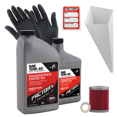 Factory Racing Parts 10W40 1.5Qt Oil Change Kit Fits Suzuki DR-Z125, SP125 Factory Racing Parts 10W40 1.5Qt Oil Change Kit Fits Suzuki DR-Z125, SP125