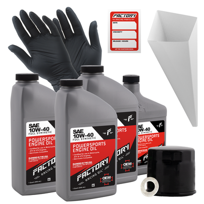 Factory Racing Parts 10W40 3.5Qt Oil Change Kit Fits Suzuki AN650, TL1000S Factory Racing Parts 10W40 3.5Qt Oil Change Kit Fits Suzuki AN650, TL1000S