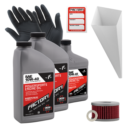 Factory Racing Parts 10W40 2.5Qt Oil Change Kit Fits Suzuki LS650, S40 Factory Racing Parts 10W40 2.5Qt Oil Change Kit Fits Suzuki LS650, S40