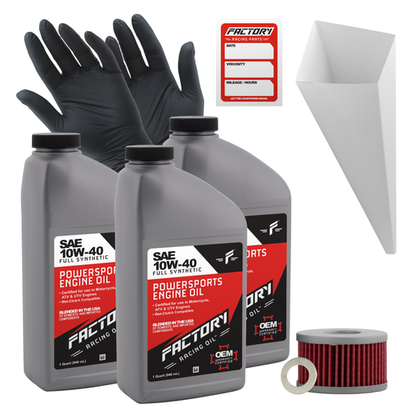 Factory Racing Parts 10W40 3Qt Oil Change Kit Fits Suzuki DR650S, DR650SE Factory Racing Parts 10W40 3Qt Oil Change Kit Fits Suzuki DR650S, DR650SE