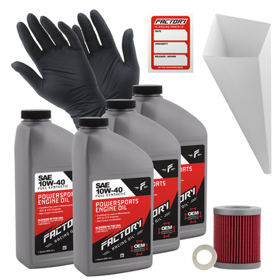 Factory Racing Parts 10W40 4Qt Oil Change Kit Fits Suzuki LT 4WD, LT-F300F Factory Racing Parts 10W40 4Qt Oil Change Kit Fits Suzuki LT 4WD, LT-F300F
