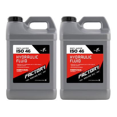 Factory Racing Oil Twin Pack Anti-Wear ISO 46 Hydraulic Fluid - 5 Gallons (2x2.5 Gal bottles)