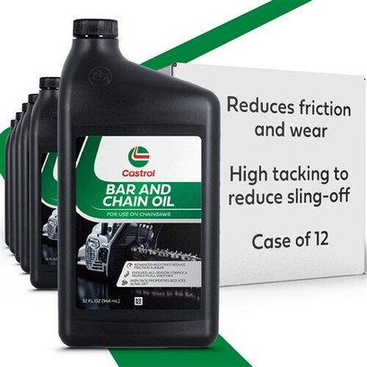Castrol Bar & Chain Oil For Chainsaws - Reduces Friction & Wear - All Season Formula - High-tacking to Reduce Sling-Off - Case of 12 (1 qt) Castrol Bar & Chain Oil For Chainsaws - Reduces Friction & Wear - All Season Formula - High-tacking to Reduce Sling-Off - Case of 12 (1 qt)
