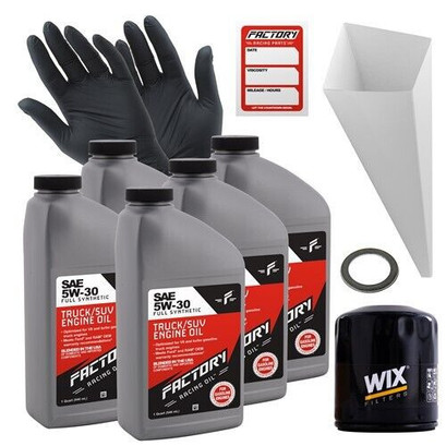 Factory Racing Parts Oil Change Kit Fits Dodge Avenger 2.5L 1995-2000, Daytona 3.0L 1990-1993 5W-30 Full Synthetic Oil - 5 Quarts Factory Racing Parts Oil Change Kit Fits Dodge Avenger 2.5L 1995-2000, Daytona 3.0L 1990-1993 5W-30 Full Synthetic Oil - 5 Quarts