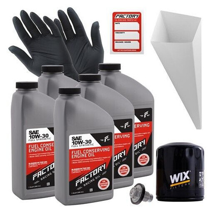 Factory Racing Parts Oil Change Kit Fits Dodge Dakota, Daytona, Diplomat, Durango, Grand Caravan, Stratus 10W-30 Full Synthetic Oil - 5 Quarts