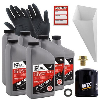 Factory Racing Parts Oil Change Kit Fits Ford Bronco Sport 1.5L 2021-2023, Fusion 2.5L 2010-2012 5W-20 Full Synthetic Oil - 5.5 Quarts Factory Racing Parts Oil Change Kit Fits Ford Bronco Sport 1.5L 2021-2023, Fusion 2.5L 2010-2012 5W-20 Full Synthetic Oil - 5.5 Quarts