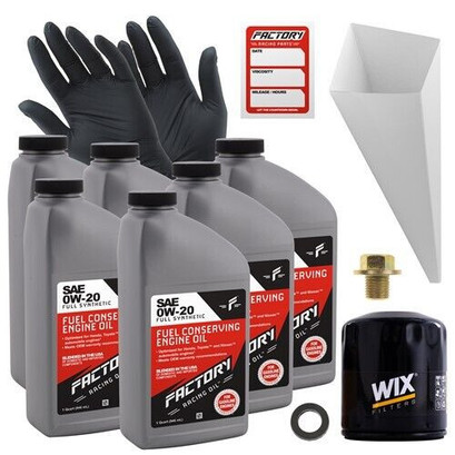 Factory Racing Parts Oil Change Kit Fits Ford Escape 2.5L 2013-2023, Maverick 2.5L 2022-2023 0W-20 Full Synthetic Oil - 6 Quarts Factory Racing Parts Oil Change Kit Fits Ford Escape 2.5L 2013-2023, Maverick 2.5L 2022-2023 0W-20 Full Synthetic Oil - 6 Quarts