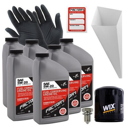 Factory Racing Parts Oil Change Kit Fits Dodge Magnum 2.7L V6 2005-2007 5W-20 Full Synthetic Oil - 6 Quarts Factory Racing Parts Oil Change Kit Fits Dodge Magnum 2.7L V6 2005-2007 5W-20 Full Synthetic Oil - 6 Quarts