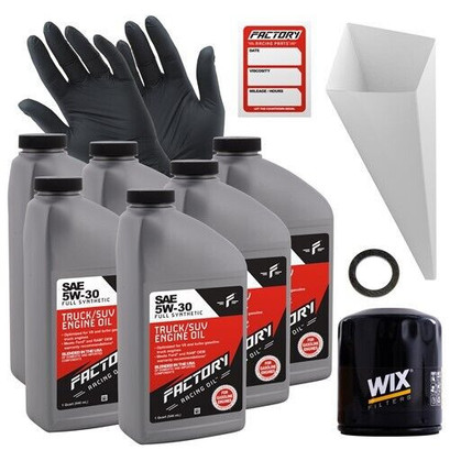 Factory Racing Parts Oil Change Kit Fits Mazda 3 2.3L 2011-2013, CX-7 2.3L 2010-2012 5W-30 Full Synthetic Oil - 6 Quarts Factory Racing Parts Oil Change Kit Fits Mazda 3 2.3L 2011-2013, CX-7 2.3L 2010-2012 5W-30 Full Synthetic Oil - 6 Quarts