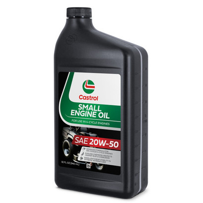 Castrol SAE 20W50 Small Engine Oil For Use in 4-Cycle Air Cooled Engines – Ideal For Outdoor Power Equipment, Lawn Mowers, Tractors, and More – 1 Quart, 12 Pack Castrol SAE 20W50 Small Engine Oil For Use in 4-Cycle Air Cooled Engines – Ideal For Outdoor Power Equipment, Lawn Mowers, Tractors, and More – 1 Quart, 12 Pack
