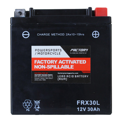 Factory Racing Parts AGM Battery FRX30L For UTVs and Motorcycles YTX30L, YTX30L-BS, YB30CL-B, YB30L-B Factory Racing Parts AGM Battery FRX30L For UTVs and Motorcycles YTX30L, YTX30L-BS, YB30CL-B, YB30L-B