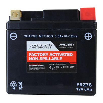Factory Racing Parts AGM Battery FRZ7S For ATVs Motorcycles & Scooters YTZ7S BTZ7S - Ready to Install Factory Racing Parts AGM Battery FRZ7S For ATVs Motorcycles & Scooters YTZ7S BTZ7S - Ready to Install