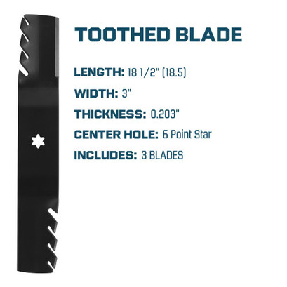 Toothed Mower Blade For Cub Cadet GT1054, GT1554, GT1554VT, GTX1054, Toro GT2300 54" Decks 742-0677, 942-0677, 490-110-M117 - 3 Pack Toothed Mower Blade For Cub Cadet GT1054, GT1554, GT1554VT, GTX1054, Toro GT2300 54" Decks 742-0677, 942-0677, 490-110-M117 - 3 Pack