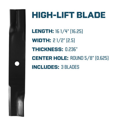 High Lift Mower Blade For Ariens Gravely 44" 48" Decks 00450200, 02982000, 450200 - 3 Pack
