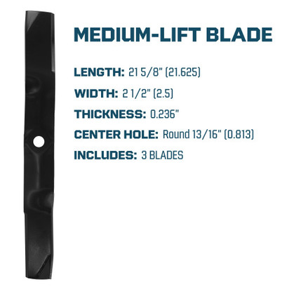 Medium Lift Mower Blade For John Deere 2025R 2027R 2032R 2210 2520 4115 X575 X585 X700 X720 X728 X729 X740 X748 62" Decks M143504 - 3 Pack Medium Lift Mower Blade For John Deere 2025R 2027R 2032R 2210 2520 4115 X575 X585 X700 X720 X728 X729 X740 X748 62" Decks M143504 - 3 Pack