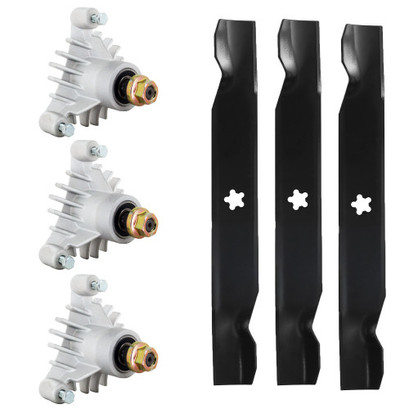 MOTIVITY Mower Blade & Spindle Kit Compatible With Poulan PP18H46 PP22H50 PP20H50J 50" Decks 137380, 156468, 532137380, 532137152 MOTIVITY Mower Blade & Spindle Kit Compatible With Poulan PP18H46 PP22H50 PP20H50J 50" Decks 137380, 156468, 532137380, 532137152