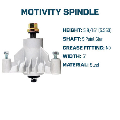 MOTIVITY Mower Blade & Spindle Kit Compatible With Poulan PP18H46 PP22H50 PP20H50J 50" Decks 137380, 156468, 532137380, 532137152 MOTIVITY Mower Blade & Spindle Kit Compatible With Poulan PP18H46 PP22H50 PP20H50J 50" Decks 137380, 156468, 532137380, 532137152