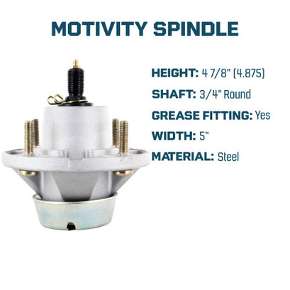 MOTIVITY Mower Blade & Spindle Kit Fits John Deere 2025R 2027R 2032R 62" Decks M143504 AM124498 AM131680 MOTIVITY Mower Blade & Spindle Kit Fits John Deere 2025R 2027R 2032R 62" Decks M143504 AM124498 AM131680