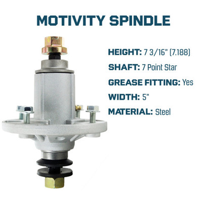 MOTIVITY Mower Blade & Spindle Kit Fits John Deere 42" Decks 105 110 115 120 130 GX21694, GY20454, GY20867 MOTIVITY Mower Blade & Spindle Kit Fits John Deere 42" Decks 105 110 115 120 130 GX21694, GY20454, GY20867