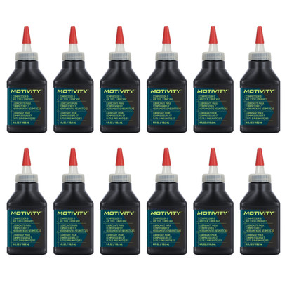 MOTIVITY Compressor & Air Tool Oil, Anti-Wear & Corrosion Protection – 12 Pack (4 fl oz bottles) MOTIVITY Compressor & Air Tool Oil, Anti-Wear & Corrosion Protection – 12 Pack (4 fl oz bottles)
