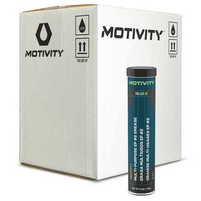 MOTIVITY Multi-Purpose Extreme Pressure Grease - NGLI-#2, Blue Lithium Complex, High Temp & Water Resistant - 10 Pack (14oz Tubes) MOTIVITY Multi-Purpose Extreme Pressure Grease - NGLI-#2, Blue Lithium Complex, High Temp & Water Resistant - 10 Pack (14oz Tubes)