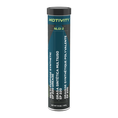 MOTIVITY Multi-Purpose Synthetic EP Grease, NGLI 2, Red Lithium Complex, Ideal for Automotive & Industrial Applications - 10 Pack (14oz Tubes)