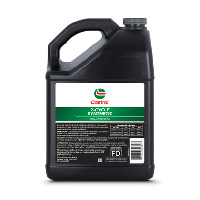 Castrol 2 Cycle Full Synthetic Oil - Small Engine Formula - 50:1 Mix Ratio - Includes Fuel Stabilizer - 1 gal Castrol 2 Cycle Full Synthetic Oil - Small Engine Formula - 50:1 Mix Ratio - Includes Fuel Stabilizer - 1 gal