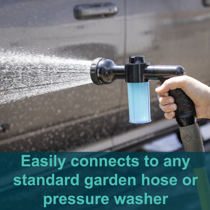 MOTIVITY High Pressure Spray Nozzle with Soap Dispenser for Car Washing, Pet Bathing, or Lawn Treatment, 8 Spray Patterns MOTIVITY High Pressure Spray Nozzle with Soap Dispenser for Car Washing, Pet Bathing, or Lawn Treatment, 8 Spray Patterns