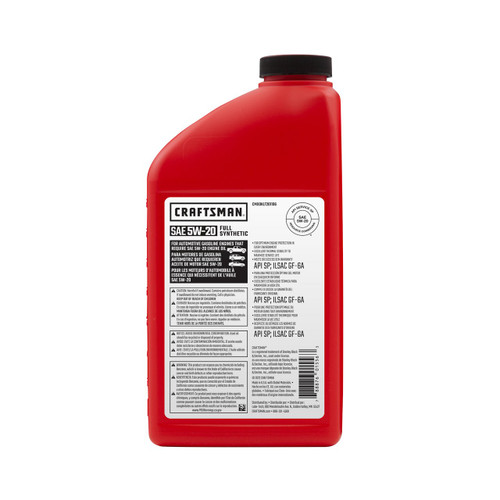 CRAFTSMAN 7 Quart 5W-20 Full Synthetic Oil Change Kit Fits Select Chrysler® 300, Dodge® Charger, Magnum, Jeep® Commander, Grand Cherokee