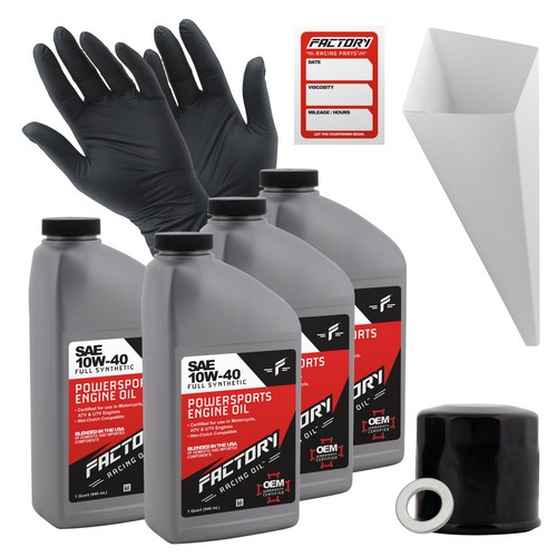 Factory Racing Parts SAE 10W-40 4 Quart Oil Change Kit For Honda CBR600F, CB900F, ST1100A, XL1000, VTX1300, VTX1800 Factory Racing Parts SAE 10W-40 4 Quart Oil Change Kit For Honda CBR600F, CB900F, ST1100A, XL1000, VTX1300, VTX1800