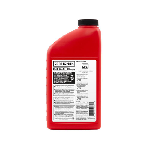 CRAFTSMAN 5 Quart 10W-40 Full Synthetic Oil Change Kit Fits Kawasaki ZG1400 Concours GTR1400, VN2000 Vulcan