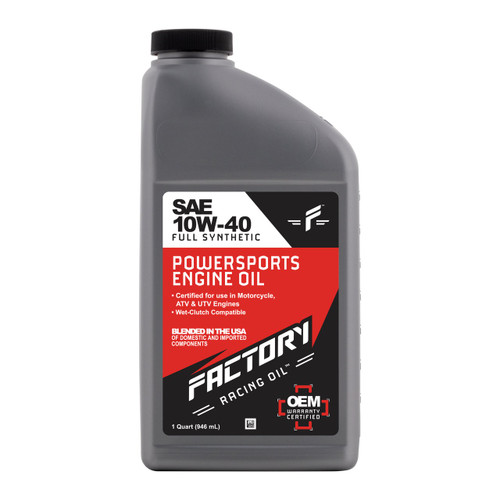 Factory Racing Parts SAE 10W-40 Full Synthetic 3.5 Quart Oil Change Kit fits Suzuki DL1000, DL1050, GSX-R1000, GSX-S1000, LT-F400 Factory Racing Parts SAE 10W-40 Full Synthetic 3.5 Quart Oil Change Kit fits Suzuki DL1000, DL1050, GSX-R1000, GSX-S1000, LT-F400