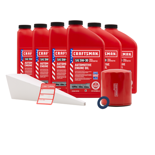 CRAFTSMAN 6 Quart 5W-30 Full Synthetic Oil Change Kit Fits Lexus IS300, LS400, Toyota 4Runner, Tacoma CRAFTSMAN 6 Quart 5W-30 Full Synthetic Oil Change Kit Fits Lexus IS300, LS400, Toyota 4Runner, Tacoma