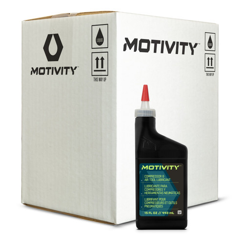 MOTIVITY Compressor & Air Tool Oil, Anti-Wear & Corrosion Protection – 12 Pack (15oz bottles) MOTIVITY Compressor & Air Tool Oil, Anti-Wear & Corrosion Protection – 12 Pack (15oz bottles)