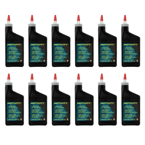 MOTIVITY Compressor & Air Tool Oil, Anti-Wear & Corrosion Protection – 12 Pack (15oz bottles) MOTIVITY Compressor & Air Tool Oil, Anti-Wear & Corrosion Protection – 12 Pack (15oz bottles)