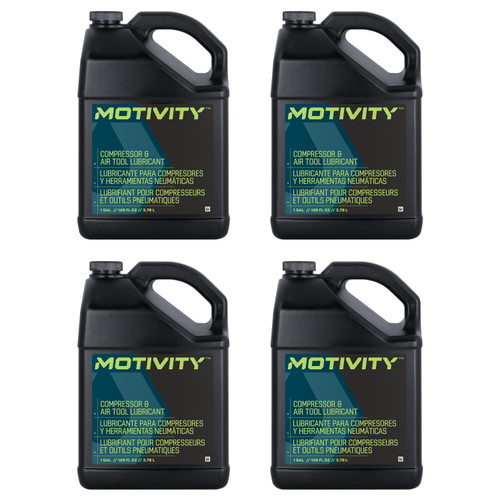 MOTIVITY Compressor & Air Tool Oil, Anti-Wear & Corrosion Protection – 4 Pack (1 gallon bottles) MOTIVITY Compressor & Air Tool Oil, Anti-Wear & Corrosion Protection – 4 Pack (1 gallon bottles)