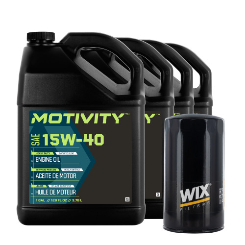 Motivity HD 15W40 Synthetic Oil Change Kit Fits Ford F250 F350 F450 F550 F650 6.7L Powerstroke 2011-2025 - 4 Gallons