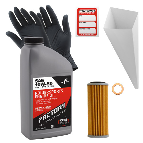 Factory Racing Parts 10W50 Oil Change Kit Fits KTM 530 EXC/XC-W 2008-2012, 530 EXC-R/XCR-W 2008 2009 - 1 Quart