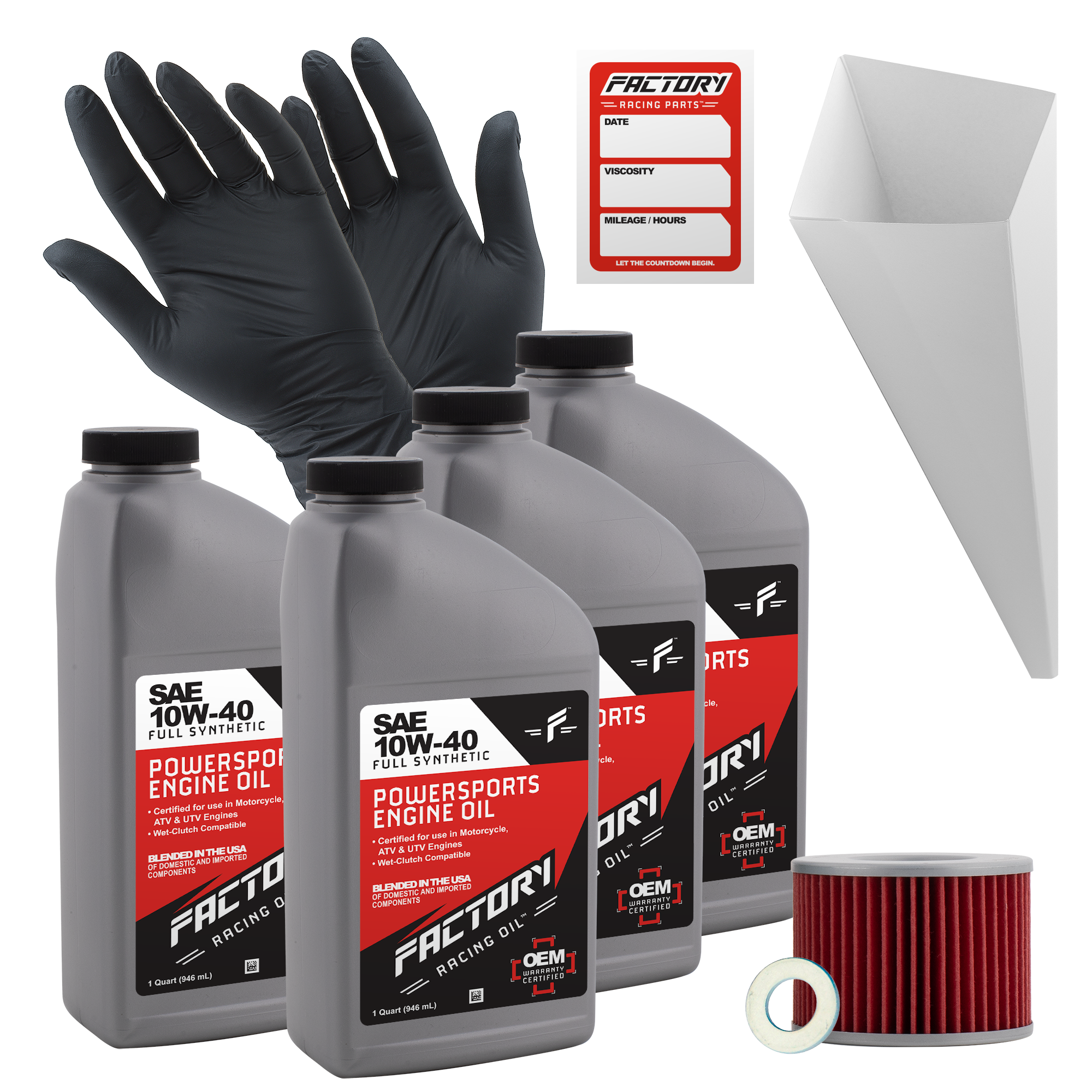 FRP 10W-40 4 Quart Oil Change Kit For Kawasaki ZL600