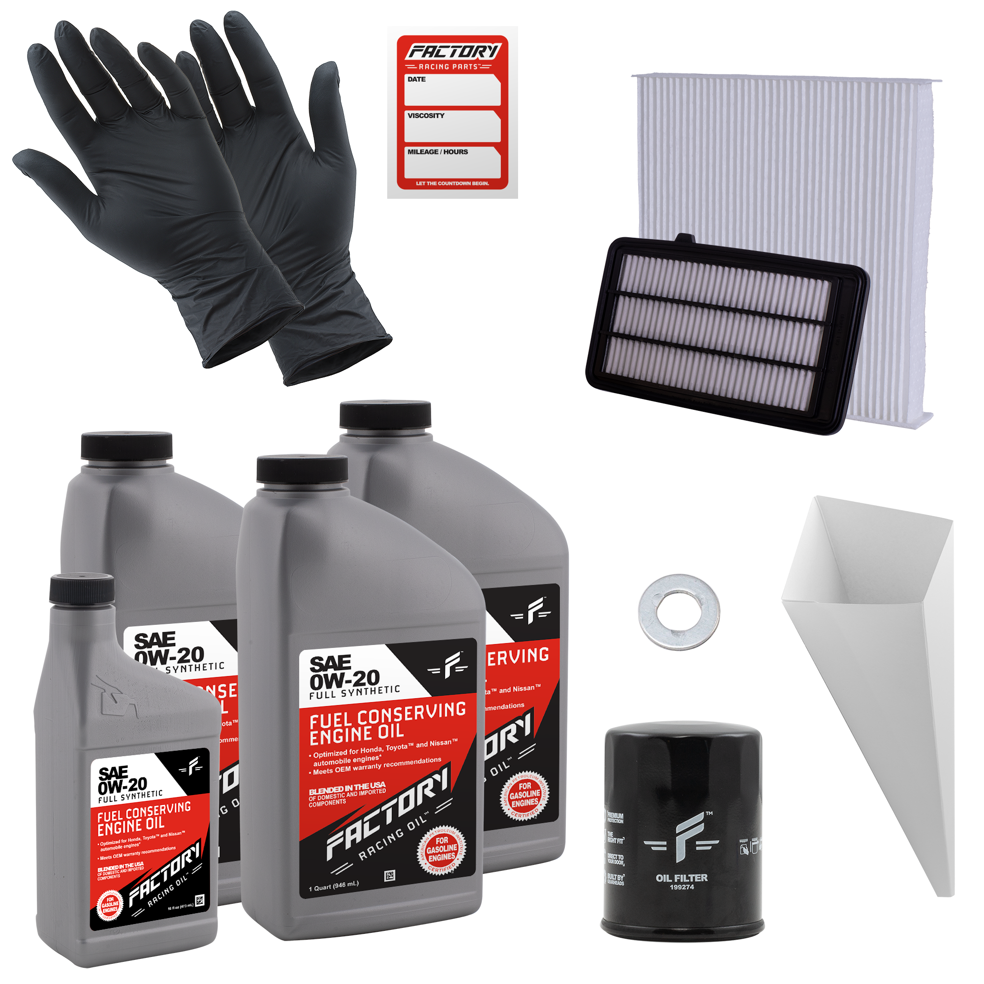 Deluxe Oil Change Kit for Honda Civic Turbo CR-V Turbo 0W20 - 3.5Qt
