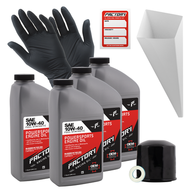 Kawasaki オイルメンテナンスキット 10W-40（4本セット） FRP 10W-40 4 Quart Oil Change Kit For Kawasaki EN450