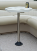 JIF Marine octagonal table, ivory boat table kit, surface mount table, boat table with cup holders, durable marine table, stainless steel table leg, high-impact plastic table, mounting hardware included