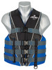 O'Brien men's life jacket, sport life jacket, nylon life jacket, flexible foam core, adjustable life jacket, durable life jacket, PWC lanyard attachment, jetski life jacket, big armholes life jacket, extended size range life jacket, comfortable life jacket, life jacket with adjustable belts
