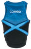 CONNELLY NCGA Men's Reverb Vest, neoprene vest, 4-way stretch neoprene, watersports vest, thin profile vest, super-soft foam vest, front zip vest, high mobility vest, wakeboarding vest, water skiing vest, contoured armholes, non-Coast Guard approved vest, X-shaped back panel, men's water vest, flexible water vest, performance watersports gear