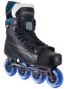 Alkali Revel 4 roller hockey skates, senior roller hockey skates, heat moldable hockey skates, Revel 4 hockey skates, Revel IX construction, 76mm 80mm wheel setup, ABEC 9 bearings, indoor roller hockey skates, Rize chassis, composite inlay hockey skates, brushed tricot liner, one-piece felt tongue, PVC hockey skates, durable roller hockey skates, high-performance roller skates, hockey skates for speed, roller hockey skates for comfort, 6000 series aluminum chassis