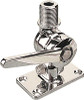 adjustable antenna base, zinc antenna bracket, chrome-plated antenna mount, ratchet mount bracket, side deck antenna mount, Loran cable antenna base, universal boat antenna mount, freshwater antenna bracket, die-cast zinc mount, marine antenna hardware
