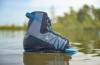 Empire wakeboard binding mounted on board – adjustable open-toe design