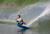 Connelly Concept slalom waterski in action, carving through open water